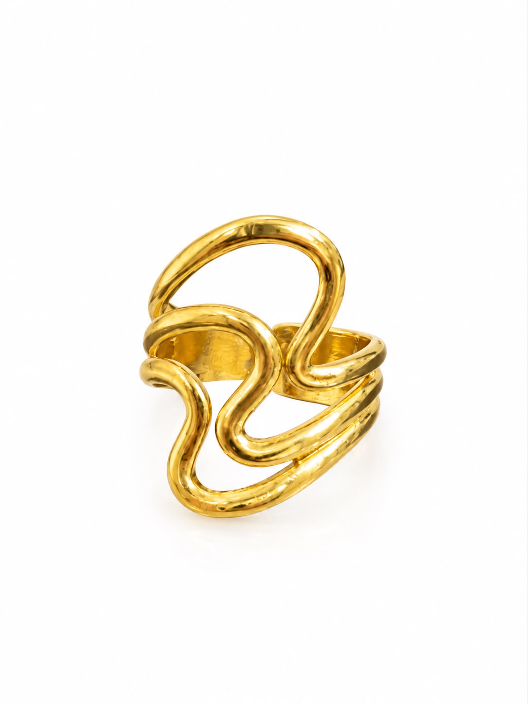 Golden Spiral Twist Open Ring